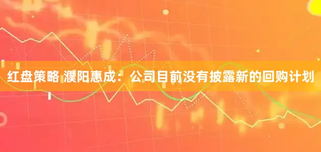 红盘策略 濮阳惠成：公司目前没有披露新的回购计划